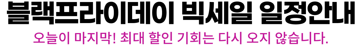 블랙프라이데이 빅세일 일정안내